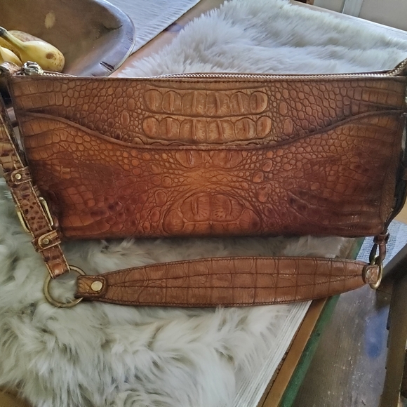 Brahmin Handbags - Brahmin Tan Crocodile Embossed Clutch